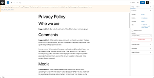 wordpress privacy policy how to add a