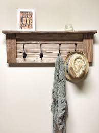Rustic Wooden Shelves Wooden Coat Rack
