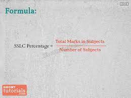 to calculate percene of sslc marks