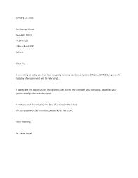 Letter Of Resignation Samples Template Example A Resign Basic Job