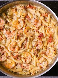 creamy mozzarella shrimp pasta julia