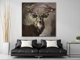 Abstract Deer Wall Art Canvas Wild