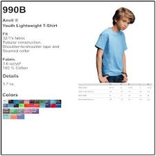 Personalize Anvil 990b Youth Lightweight T Shirt