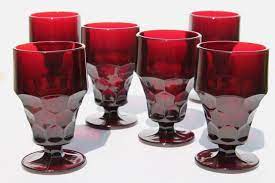 Royal Ruby Red Glass Tumblers Set Of