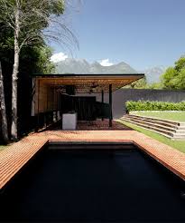 Enigmatic Black Pool With Red Brick