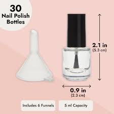 30 pack mini empty nail polish bottles