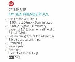 intex 5ft oval whale fun swimming pool