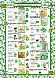 Irish people who stay home on st. The Legend Of Saint Patrick With Answers Esl Worksheet By Maguyre
