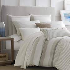 beige striped cotton king comforter set