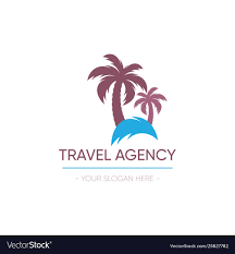 travel agency logo design palm tree
