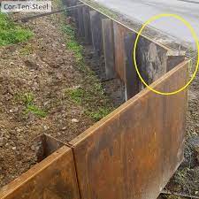 Corten Retaining Wall Steel Post