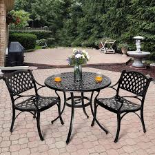 3 Piece Cast Aluminum Patio Bistro Set