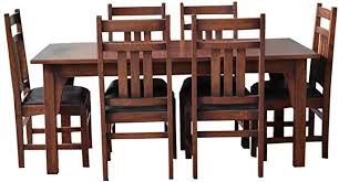 We offer durable and beautiful wood furniture crafted from only the finest. Amazon Com Crafters And Weavers Mission 70 Solid Oak Dining Table Set With 6 401 Chairs Table Chair Sets