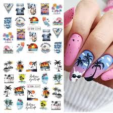 coconut tree nail decals for nail art