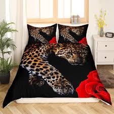 erosebridal leopard comforter cover