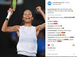 She looked out on her feet by midway through the third set, but she never stopped running. Photo Of The Day Taiwanese Ace Tennis Player Hsieh Su Wei On Australian Open Instagram Taiwan News 2018 01 23