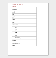 Pdf (210 kb) form page 5: Event Budget Template 20 Planners For Word Excel Pdf