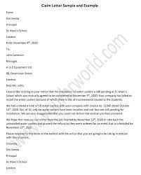 claim letter exle how to write a