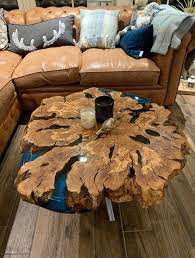 Live Edge Coffee Table With Resin