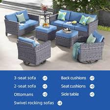 Xizzi Neptune Gray 7 Piece Wicker Patio