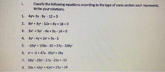 Classify The Following Equations