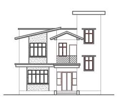 Modern House Elevation 2d Cad Drawing