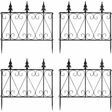 4 Panels Steel Decorative Garden Fence