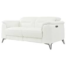 Anabel White Leather Power Reclining