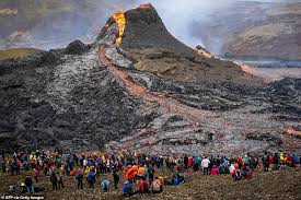 erupting iceland volcano