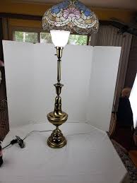 Large Vintage 1950s Brass Torch Lamp