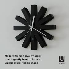 Umbra Ribbon 12 In Black Wall Clock