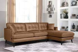 Barret Sectional Air Leather Sofa Brown