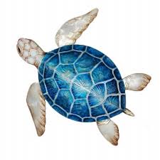 11 Blue S Capiz Turtle Wall Plaque