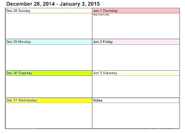 Template Weekly Calendar Free Weekly Calendar Template