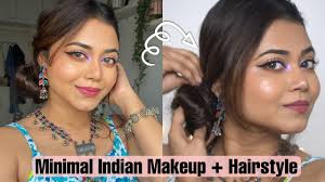 minimal indian makeup hairstyle you