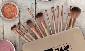 24k organic travel makeup brush set