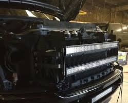 Single 40 Led Light Bar With Dual Grille Mount For Ford Super Duty Custom Offsets