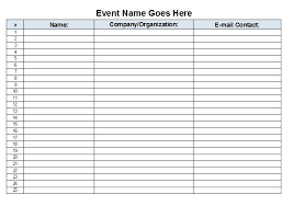 Microsoft Excel Sign In Sheet Template Sign In Sheets Excel