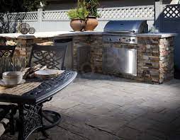stacked stone outdoor kitchen
