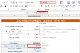 calculate salary increase percene