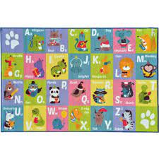 kc cubs playtime collection abc alphabet multicolor polypropylene educational area rug