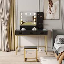 makeup vanity table with stool set
