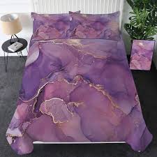 Burdy Purple Marble Duvet Cover Sand