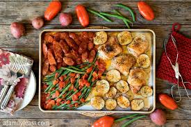 en and linguica sheet pan dinner