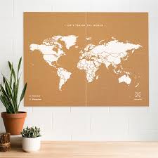Cork Board World Map Size Xxl Decor