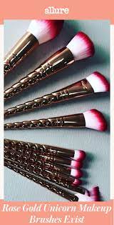 rose gold unicorn makeup brushes are