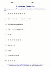 Free Exponents Worksheets Exponent