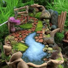 Fantasy Fairy Garden Com Rocky Stream