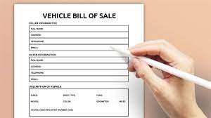 printable bill of for vehicle
