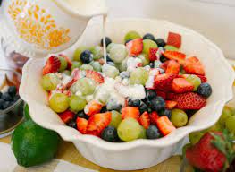 fruit salad with yogurt honey dressing